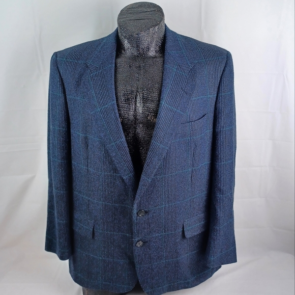 Christian Dior Monsieur Blazer 46R Mens Blue Wool Prince Of Wales McAlpin's USA - Picture 12 of 12